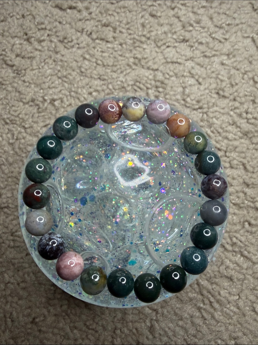 Indian Agate Beaded Bracelet